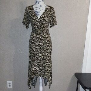 Banana Republic Asymmetrical Animal Print Dress